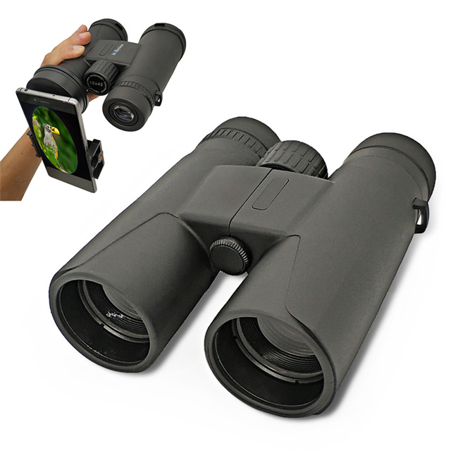 Adults Black 10x42 High Definition Binoculars Water Resistant Telescope with BAK4 Prism for Hunting