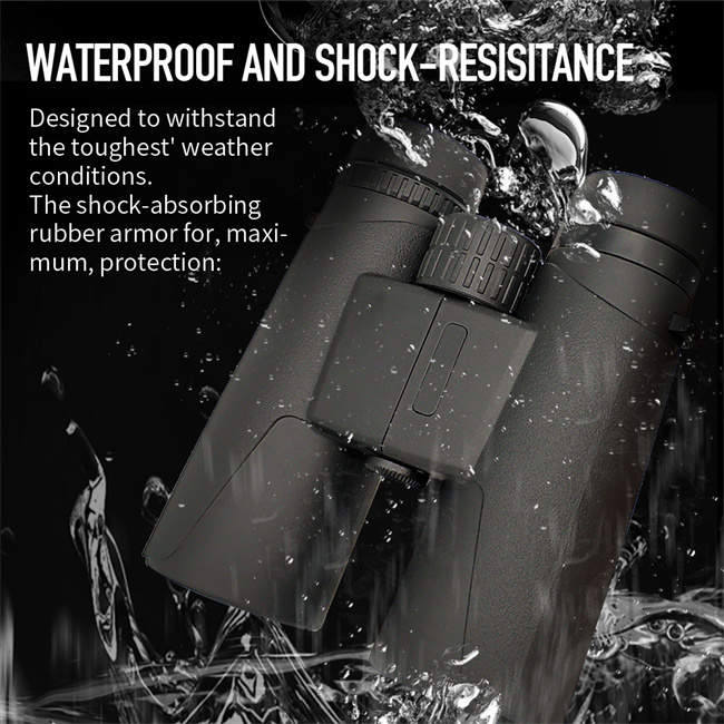 Adults Black 10x42 High Definition Binoculars Water Resistant Telescope with BAK4 Prism for Hunting
