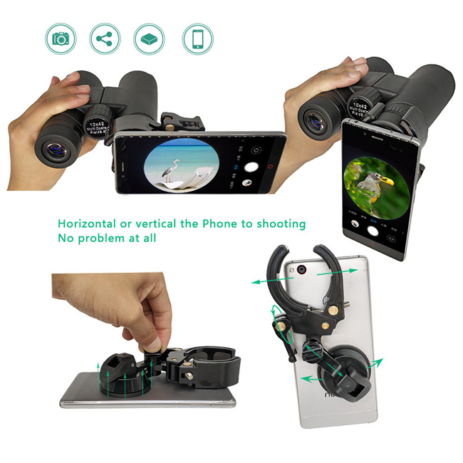 Adults Black 10x42 High Definition Binoculars Water Resistant Telescope with BAK4 Prism for Hunting