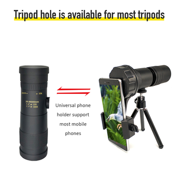 High Power 10-300x40mm Zoom Monocular Telescope for Smartphone